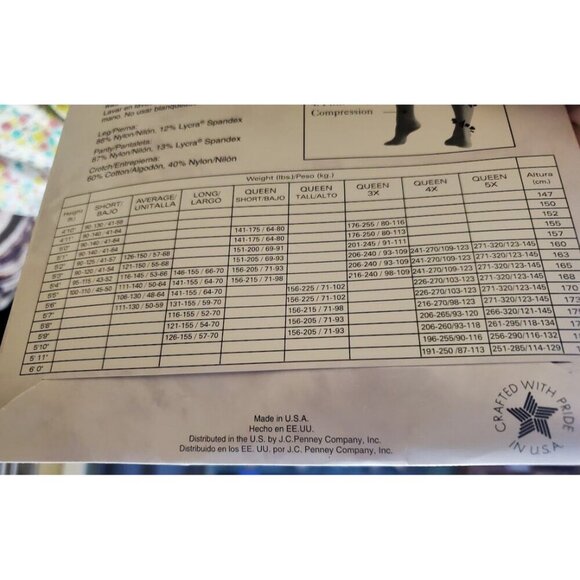 JCPenney Sheer Caress Extra Sheer Control Top Pantyhose Queen Short 40 Bone - Picture 4 of 4